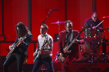 Weezer performs during Night 2 of the 2014 iHeartRadio Music Festival at MGM Grand Garden Arena on Saturday, Sept. 20, 2014, in Las Vegas.