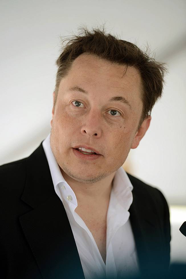 SpaceX founder and CEO Elon Musk speaks during the Space X ground breaking ceremony at the Boca Chica Launch Site on the southern tip of Texas, Monday, Sept. 22, 2014. The commercial rocket launches that could begin as early as 2016 in the southernmost tip of Texas will be a critical step toward one day establishing a human presence on Mars, Musk said Monday. 