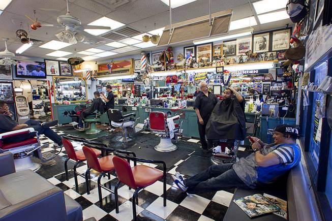 An interior view at Geraldo's Classic Barber Shop, 3869 Spring Mountain Rd., Sunday Sept. 21, 2014.