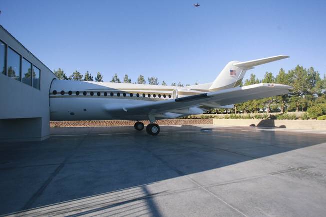 Exterior of a remodeled airplane at Wayne Newton's former home, once known as Casa de Shenandoah, during an open house on Monday, September 22, 2014.