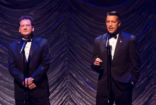 Lt. Gov. Brian Krolicki and Gov. Brian Sandoval attend the Nevada Sesquicentennial All-Star Concert on Monday, Sept. 22, 2014, at the Smith Center for the Performing Arts in downtown Las Vegas.