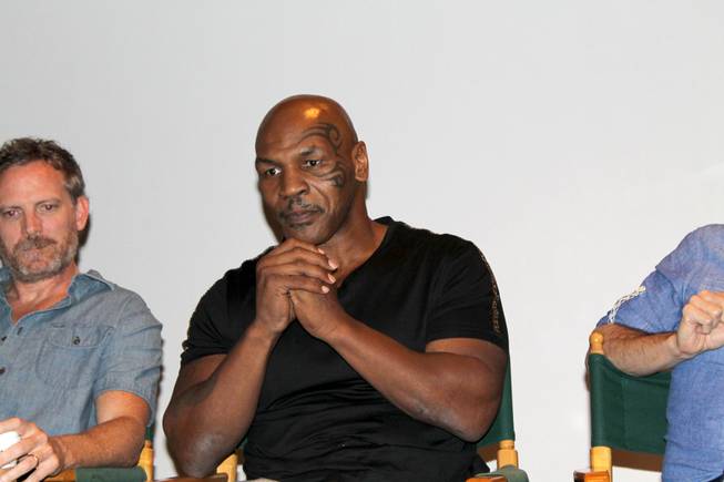 Mike Tyson is shown during the news conference and screening of the upcoming Adult Swim series, "Mike Tyson Mysteries," at Warner Bros. Studios in Burbank, Calif., on Tuesday, Sept. 23, 2014.