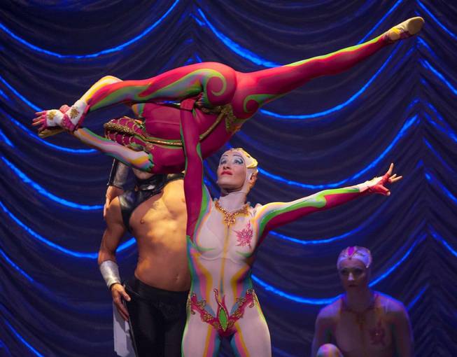 Cirque du Soleil cast members perform during the Nevada Sesquicentennial All-Star Concert on Monday, Sept. 22, 2014, at the Smith Center for the Performing Arts in downtown Las Vegas.