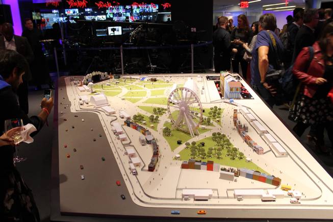 A look at a model of the Rock In Rio festival grounds. The main stage is on the northeast corner of the 40-acre parcel, which is on the southwest corner of the Strip and Sahara Avenue. The footprint extends west to Industrial Road and sits north of Circus Circus and the planned Genting Group's Vegas Resorts World project.