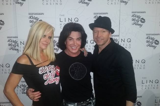 Jenny McCarthy, Frank Marino and Donnie Wahlberg at The Quad in Las Vegas.
