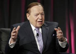 Las Vegas Sands Corp. CEO Sheldon Adelson speaks at the Global Gaming Expo on Wednesday, Oct. 1, 2014, in Las Vegas.