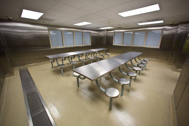 A look at the newly renovated break area for inmates assigned to kitchen duties at the Clark County Detention Center, Friday Oct. 3, 2014.
