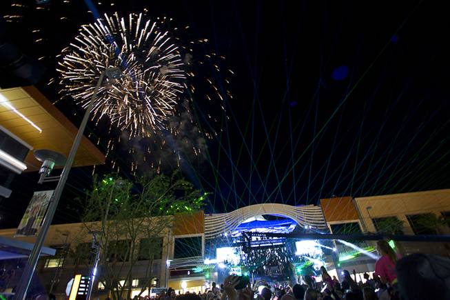Fireworks explode over Downtown Summerlin during the  grand opening Thursday, Oct. 9, 2014. Grand opening events continue through Sunday.