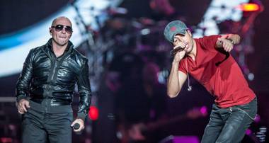 The Sex and Love World Tour of co-headliners Enrique Iglesias and Pitbull on Sunday, Oct. 12, 2014, at Mandalay Bay Events Center.
