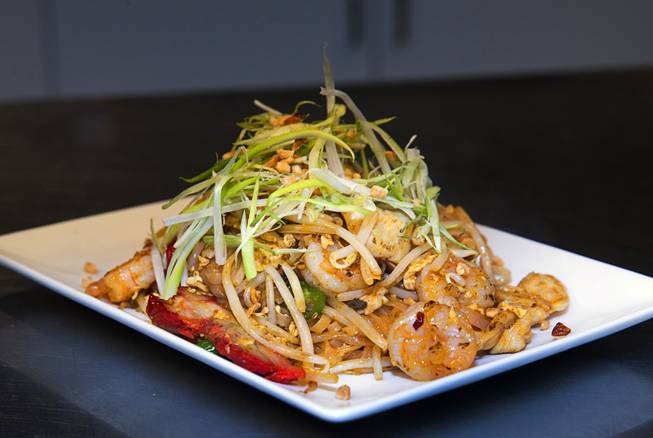 An order of Pad Thai is shown in a noodle station at the new Fulton Street Food Hall at Harrahs Las Vegas Wednesday, Oct. 22, 2014.