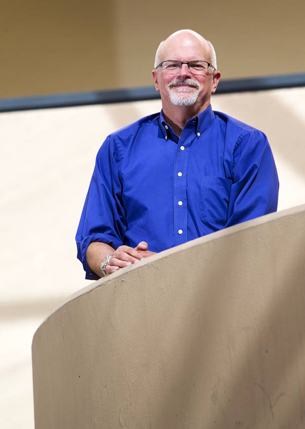 Edward Coulson, director of Lied Institute for Real Estate Studies and professor of economics, poses in Beam Hall at UNLV Wednesday, Oct. 22, 2014.