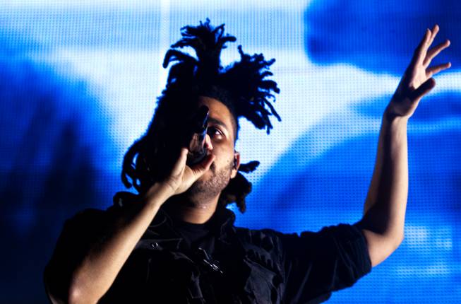 The Weeknd performs on the Downtown Stage during the opening day of the Life is Beautiful Festival on Friday, October 24, 2014.