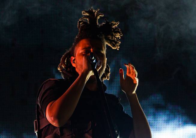 The Weeknd performs on the Downtown Stage during the opening day of the Life is Beautiful Festival on Friday, October 24, 2014.