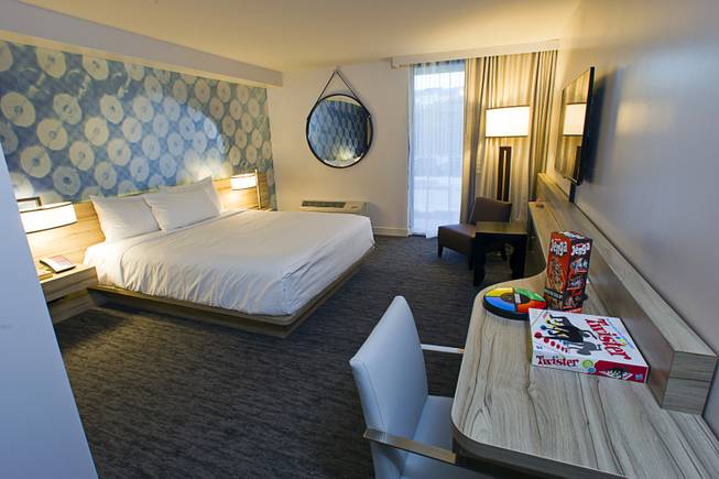 A standard room is shown during a tour of the Linq Hotel and Casino (formerly Imperial Palace and The Quad) on Monday, Oct. 27, 2014. The casino is in the first phase of a $223 million renovation project.