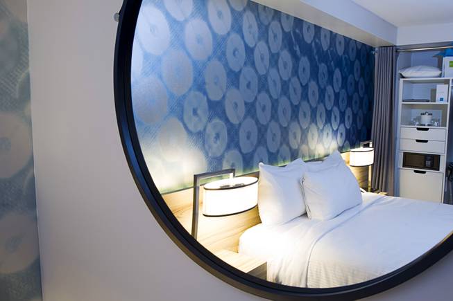 A standard room is shown during a tour of the Linq Hotel and Casino (formerly the Imperial Palace and The Quad) Monday, Oct. 27, 2014. The casino in the first phase of a $223 million renovation project.