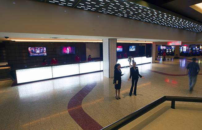 A view of the front desk is shown during a tour of the Linq Hotel and Casino (formerly the Imperial Palace and The Quad) Monday, Oct. 27, 2014. The casino in the first phase of a $223 million renovation project.
