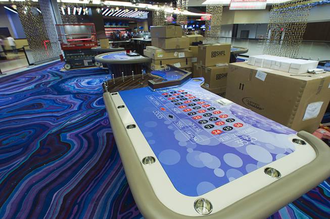 Gaming tables wait to be placed in the 3535 loungeand casino area during a tour of the Linq Hotel and Casino (formerly the Imperial Palace and The Quad) Monday, Oct. 27, 2014. The name is a play on the hotel's street address. The casino in the first phase of a $223 million renovation project.