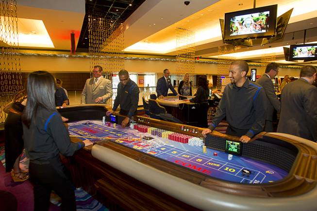 A new gaming area by Bar 3535 is shown during the official opening of the Linq hotel-casino Thursday, Oct. 30, 2014. The property, formerly the Imperial Palace and The Quad, is in the process of a $223 million renovation.