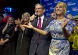 Republican Rep. Joe Heck celebrates his victory over Democrat Erin Bilbray in the 3rd Congressional District during a Republican party at Red Rock Resort on Election Night on Tuesday, Nov. 4, 2014.
