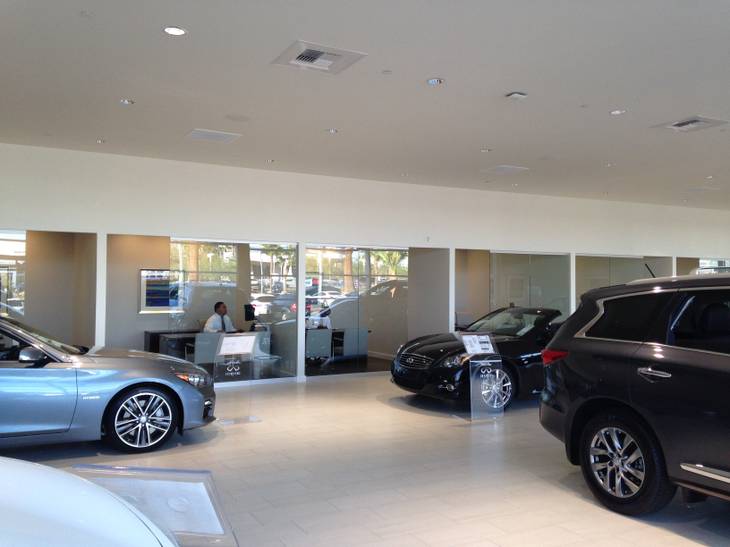 The showroom at the new Park Place Infiniti at 5555 West Sahara Ave. in Las Vegas.
