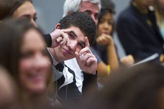 Justin Cornett of Arbor View High School poses during the 58th annual Las Vegas Sun Youth Forum at the Las Vegas Convention Center Thursday, Nov. 13, 2014.