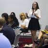 Alexis Toone of Desert Oasis High School gives an opinion on marijuana legalization during the 58th annual Las Vegas Sun Youth Forum at the Las Vegas Convention Center Thursday, Nov. 13, 2014.