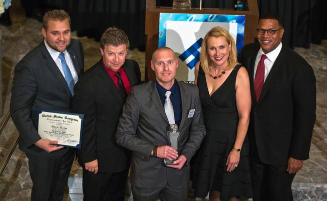 Director of Engineering Aiden Kemp with Fertitta Entertainment wins the Private Business - More Than 100 Employees Category during the Top Tech Exec awards at the Smith Center sponsored by Vegas Inc and Cox on Thursday, November 20, 2014.