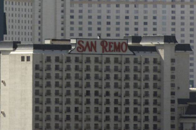 San Remo hotel signage pictured on April 15, 2001.
