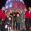 Tori Spelling, Dean McDermott, their four kids and Venetian headliners Human Nature celebrate the lighting of the Christmas tree Tuesday, Nov. 25, 2014, at the Venetian.