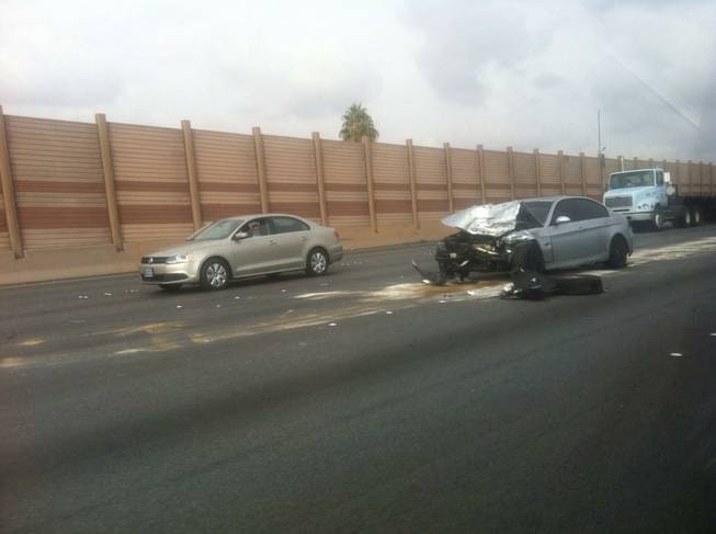 This accident Dec. 5, 2014, on Interstate 15 backed up traffic from Sahara Avenue to the Spaghetti Bowl.