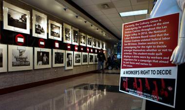 The Culinary Union exhibit in the Lied Library spans all the way down a hallway at UNLV on Tuesday, December 9, 2014.