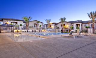 An exterior view of a model home at Domain apartment complex, 831 Coronado Center Drive, in Henderson.