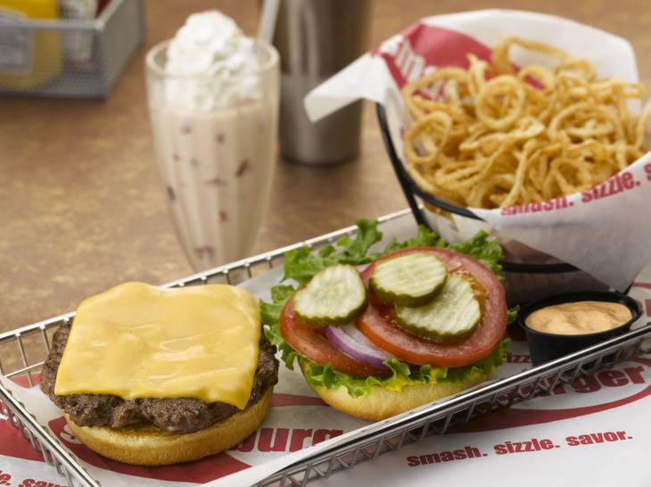 A classic order at Smashburger, which plans to open a Caesars Palace restaurant Dec. 23.