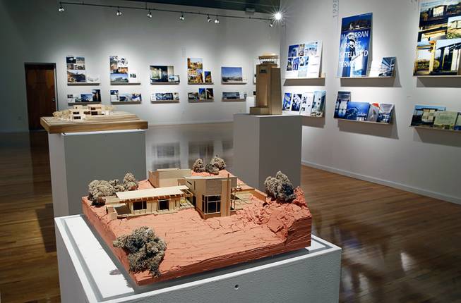 A model of the Green Residence by Hawkins & Associates (2011) is displayed at Reflecting + Projecting: 20 Years of Design Excellence, an exhibit of architectural design in UNLV's Marjorie Barrick Museum, Monday, Dec. 15, 2014.