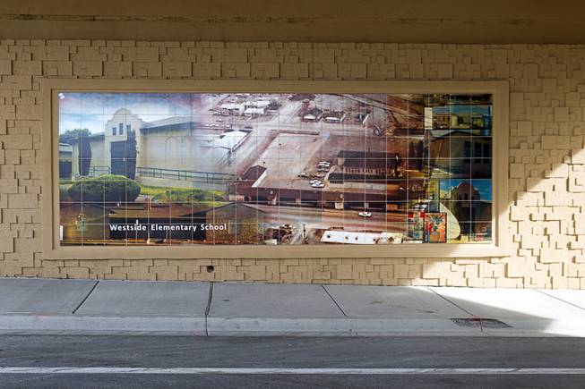 A Westside Elementary School mural is shown in the recently-opened F Street underpass at Interstate 15 Monday, Dec. 15, 2014. The underpass is decorated with 12 murals depicting scenes and people of significance to the West Las Vegas neighborhood and African-American history.