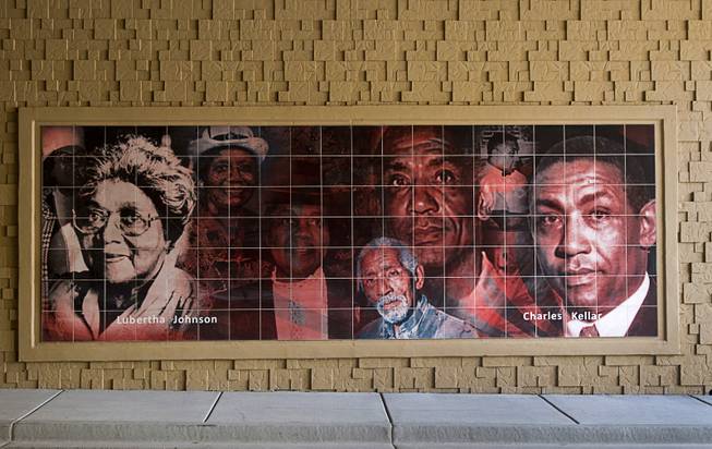 A mural featuring local African-American community  leaders is shown in the recently-opened F Street underpass at Interstate 15 Monday, Dec. 15, 2014. The underpass is decorated with 12 murals depicting scenes and people of significance to the West Las Vegas neighborhood and African-American history.