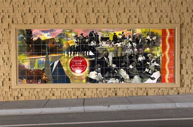 A mural featuring the Cotton Club is shown in the recently-opened F Street underpass at Interstate 15 Monday, Dec. 15, 2014. The West Las Vegas casino opened on Jackson Street in the 1940's. The underpass is decorated with 12 murals depicting scenes and people of significance to the West Las Vegas neighborhood and African-American history.