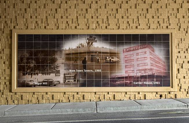 A mural featuring historical West Las Vegas locations is shown  in the recently-opened F Street underpass at Interstate 15 Monday, Dec. 15, 2014. The underpass is decorated with 12 murals depicting scenes and people of significance to the West Las Vegas neighborhood and African-American history.
