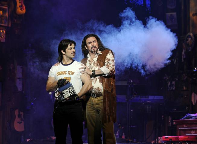 Mark Shunock as Lonny and Troy Burgess as Dennis Dupress in Rock of Ages at The Venetian on Thursday, January 30, 2014. 