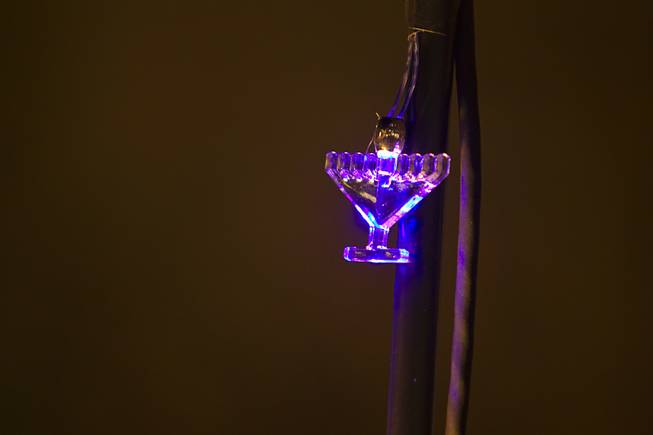 A light-up menorah pendant is displayed during a Hanukkah menorah lighting ceremony in The District in Henderson Thursday, Dec. 18, 2014. The event, celebrating the third night of Hanukkah, was organized by Chabad of Green Valley.