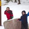 Justus Hughes, 5, and his brother Keagon, 4, throw snowballs near the Las Vegas Ski and Snowboard Resort in Lee Canyon Wednesday, Dec. 24, 2014.