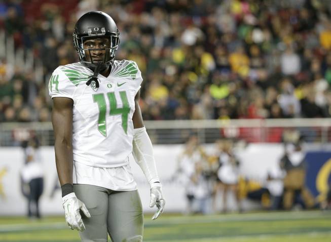 Oregon defensive back Ifo Ekpre-Olomu is shown during an NCAA college football game against California on Friday, Oct. 24, 2014, in Santa Clara, Calif.