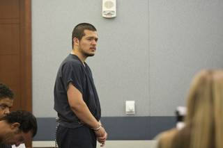 Jin William Ackerman appears at the Regional Justice Center, before the honorable Judge Joseph Sciscento, for his 72-hour hearing. Wed. Dec 31, 2014. Ackerman is accused of robbing a Las Vegas Walgreens and shooting and killing the store clerk, which whom he had known personally.