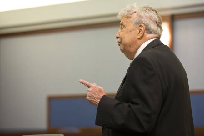 Defense attorney Herb Sachs questions a witness regarding testimony against his client, Galina Stoyanova Kilova, who is accused in the Nov 24 hit-and-run that killed 63-year-old Michael Grubbs and injured his 18-month-old granddaughter, Wed, Dec. 31, 2014.
