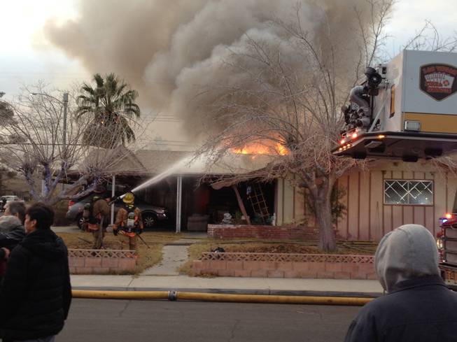 Las Vegas Fire & Rescue is fighting a serious house fire this afternoon, according to a tweet from the fire department.