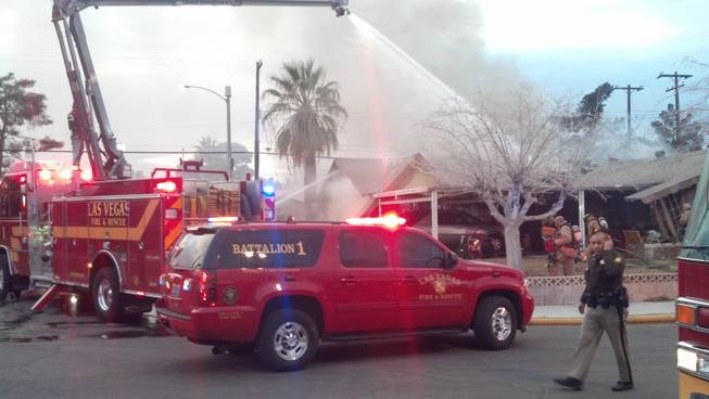 Las Vegas Fire &amp; Rescue is fighting a serious house fire this afternoon, according to a tweet from the fire department.
