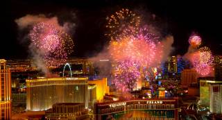 Fireworks above the Strip on Wednesday, Dec. 31, 2014, as seen from atop Trump International Tower in Las Vegas.