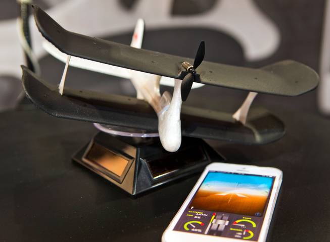 The SmartPlane by TobyRich can be controlled through your smartphone and is on display during CES 2015 at the Las Vegas Convention Center on Tuesday, January 6, 2015.