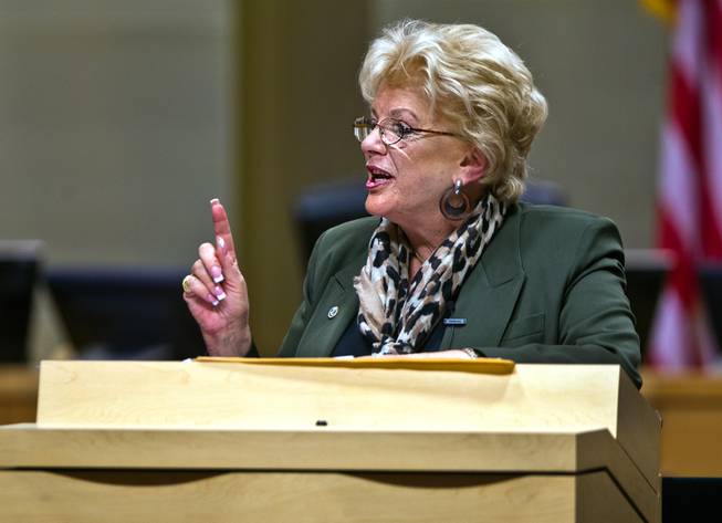 Mayor Carolyn Goodman gives her annual State of the City address from City Hall on Thursday, January 8, 2015.
