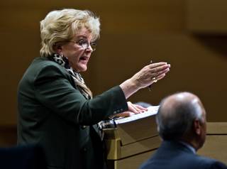 Mayor Carolyn Goodman gives her annual State of the City address from City Hall on Thursday, January 8, 2015.